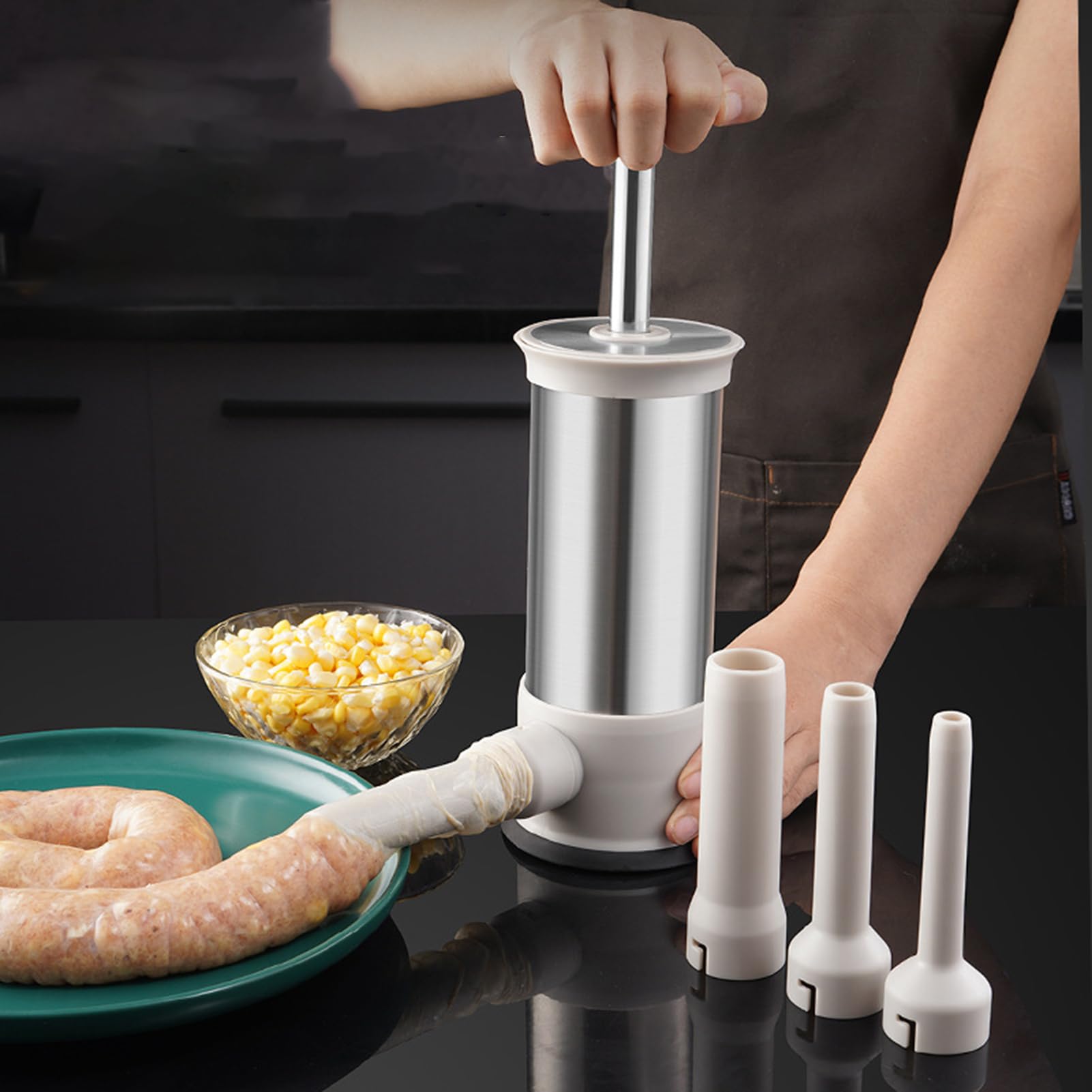 Amazon｜ソーセージスタッファー、食品グレードのソーセージ製造機、4